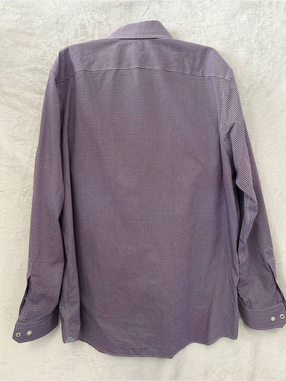 Banana Republic 100% Cotton Purple Microcheck Dress Shirt